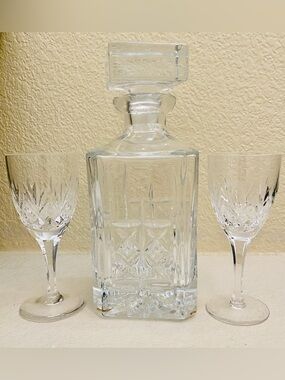 Marquis by Waterford Wine Decanter  and 2 Atlantis Crystal Glass